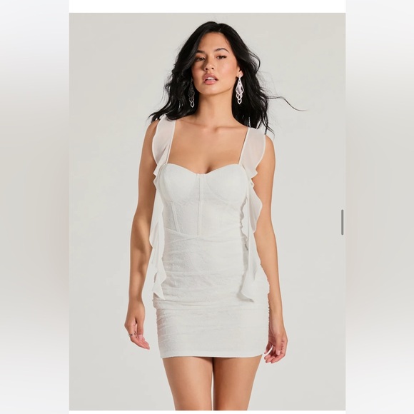 Gorgeous Vibe Ruffled Lace Corset Mini Dress - Picture 1 of 1